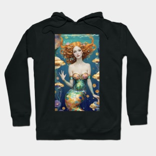 Gustav Klimt's Enigmatic Siren: Inspired Mermaid Majesty Hoodie